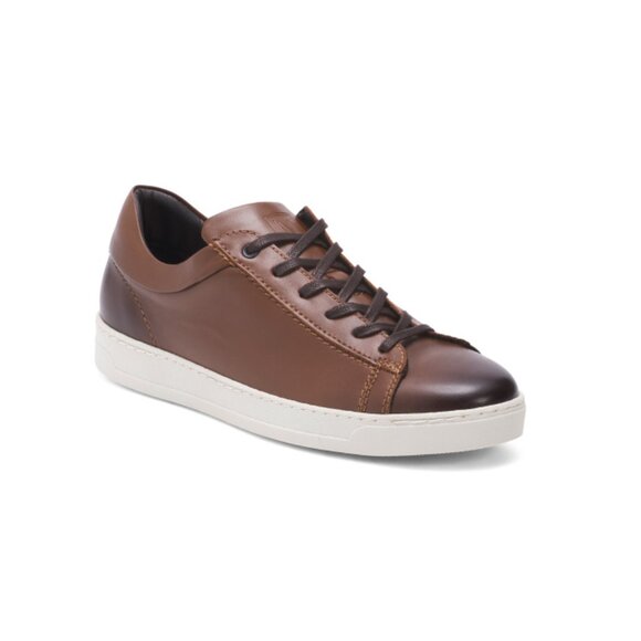 BRUNO MAGLI Cognac Men's Made In Portugal Leather Diego Sneakers